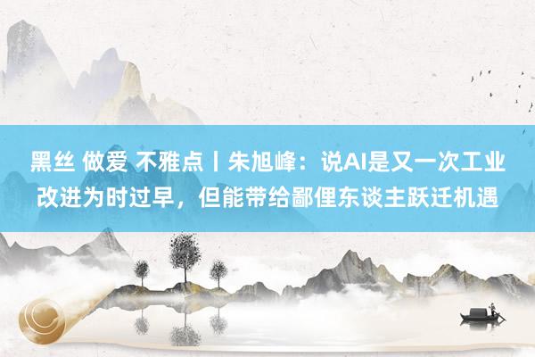 黑丝 做爱 不雅点丨朱旭峰：说AI是又一次工业改进为时过早，但能带给鄙俚东谈主跃迁机遇