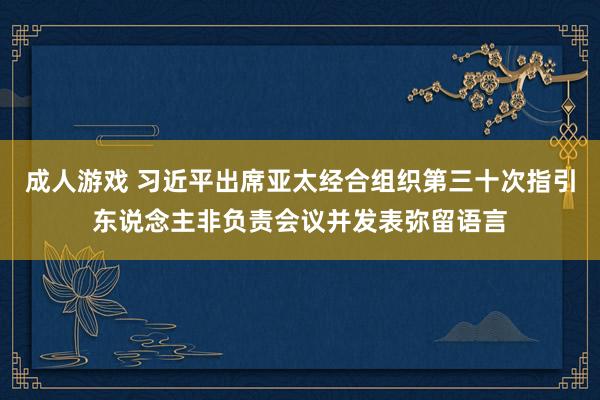 成人游戏 习近平出席亚太经合组织第三十次指引东说念主非负责会议并发表弥留语言