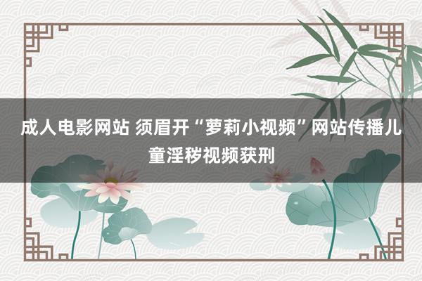 成人电影网站 须眉开“萝莉小视频”网站传播儿童淫秽视频获刑